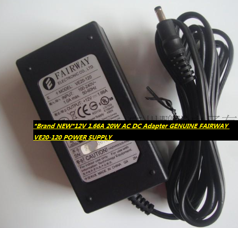 *Brand NEW*12V 1.66A 20W AC DC Adapter GENUINE FAIRWAY VE20-120 POWER SUPPLY